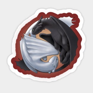 Toothless and Light Fury (How to Train Your Dragon 3) Sticker